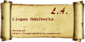 Linges Adalberta névjegykártya